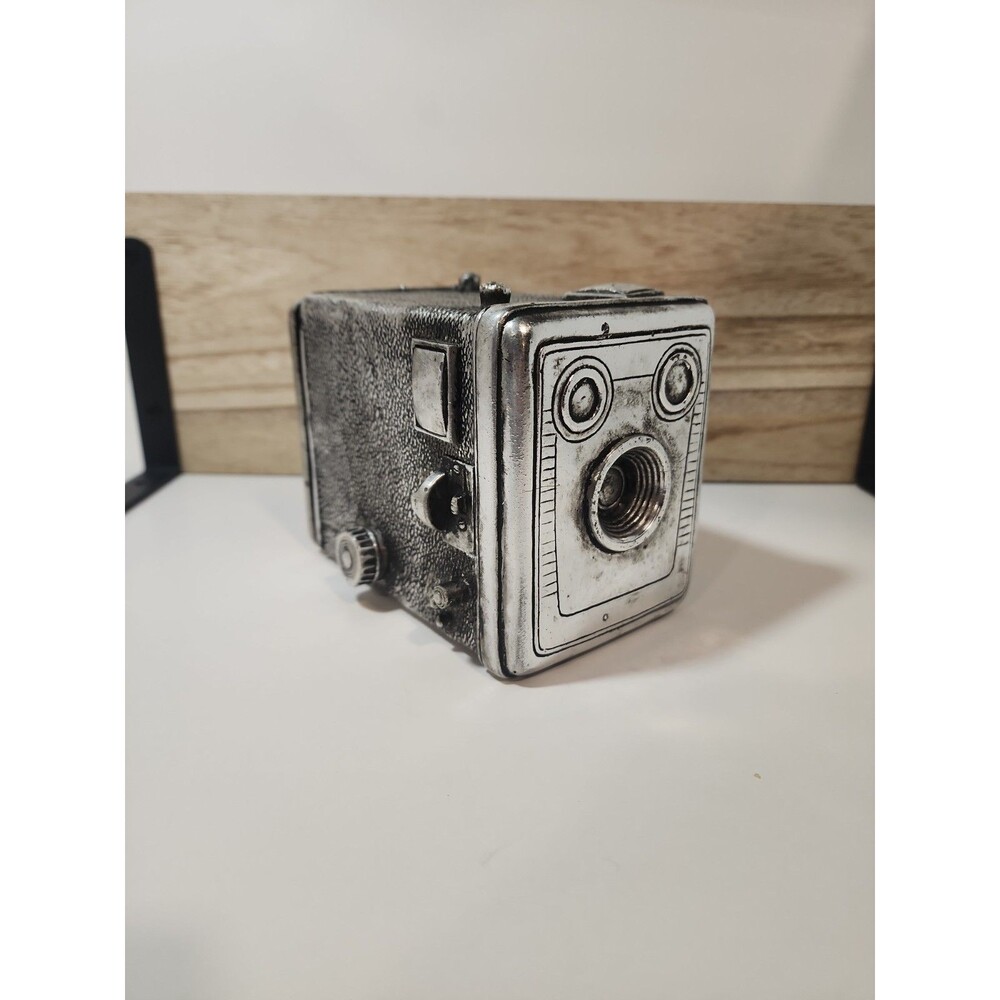 Metal Camera Decorative Trinket Box W. E. Smith Photography Velvet Lined Vintage